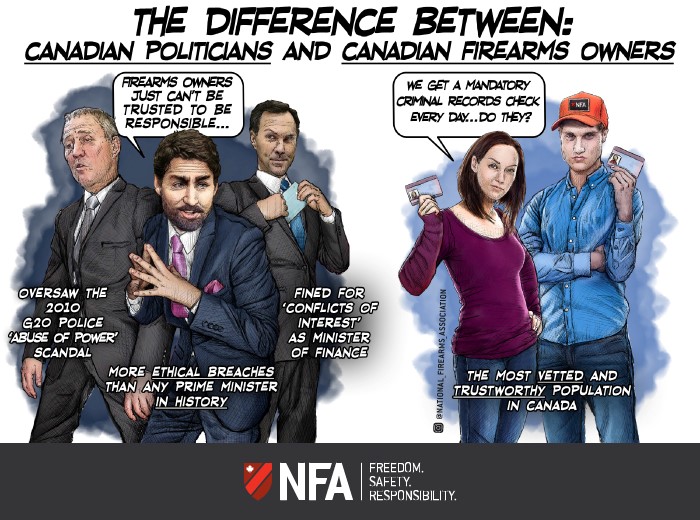 The difference between: Canadian politicians and Canadian firearms owners
