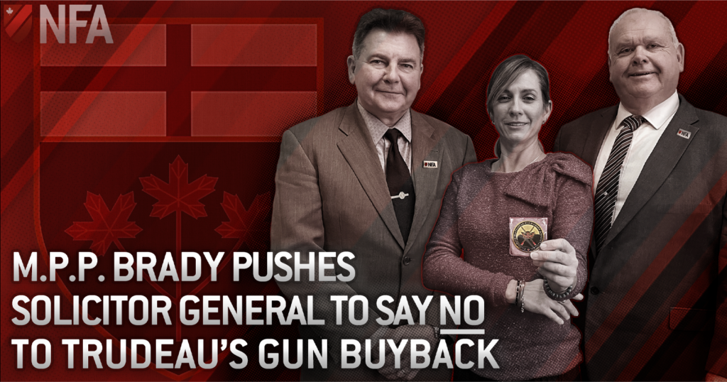 FOR IMMEDIATE RELEASE: Haldimand-Norfolk MPP Bobbi Ann Brady pushes the Solicitor General to say NO to Trudeau’s gun buyback.