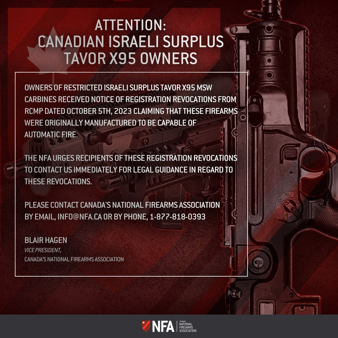 Attention: Canadian Israeli Surplus TAVOR X95 Owner