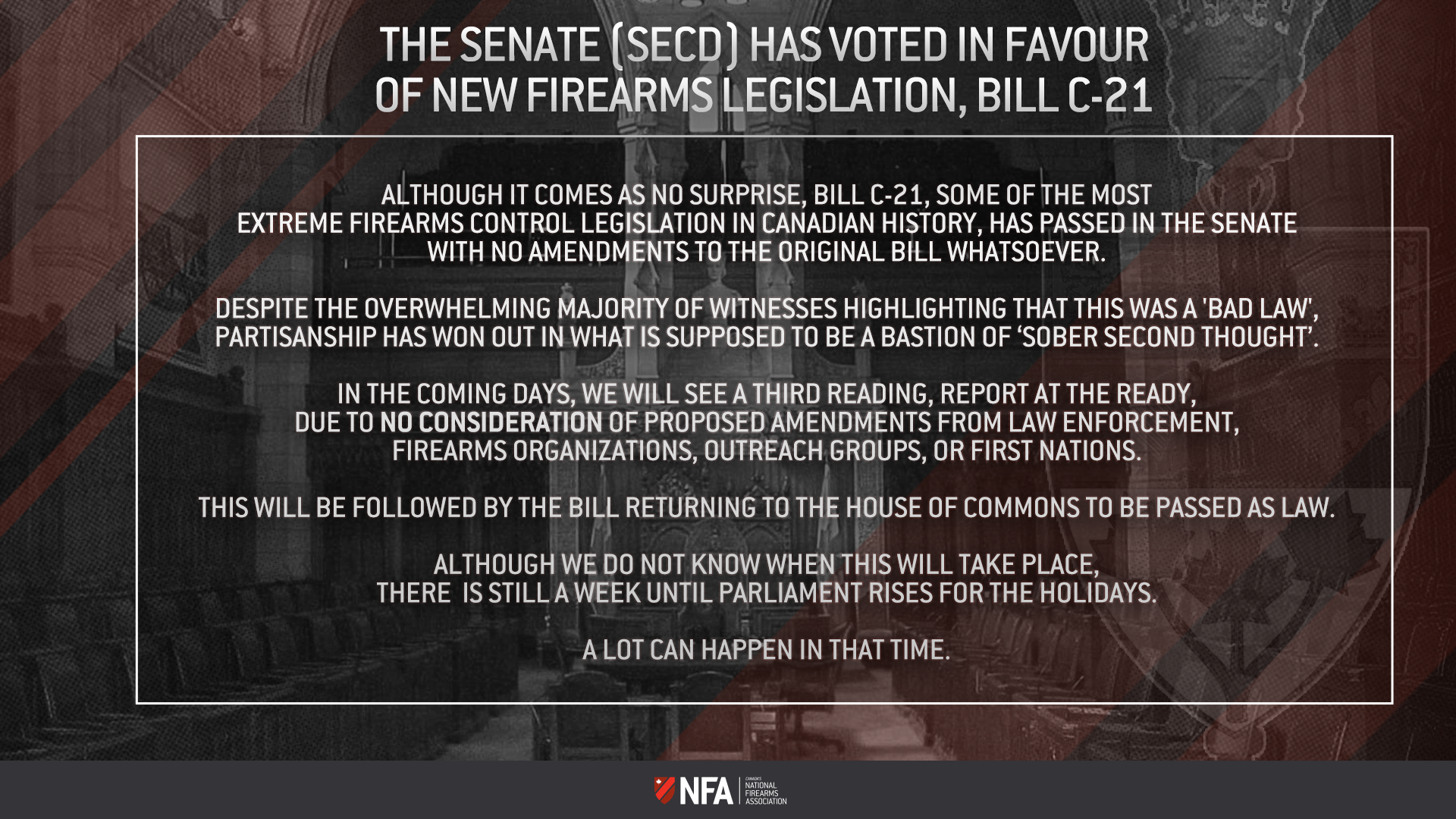 Bill C-21 Passes SECD Senate Vote